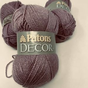 3 Patons Decor Mountain Top Yarn 75% Acrylic 25% Wool Mauve  Color # 87625